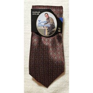 Keith Daniels Neck Tie 100% Silk Burgundy Gray Classic Luxury NWT